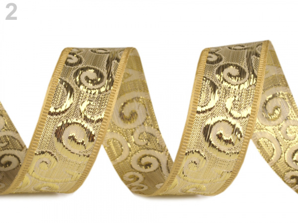 Stuha s lurexem šíře 25 mm