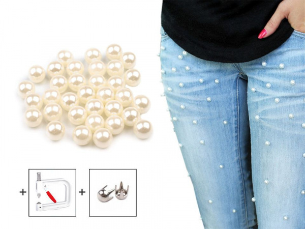 Perly / korálky Ø10 mm k nýtování