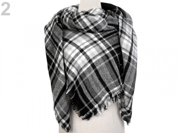 Velký teplý šátek / pléd 145x145 cm