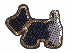 Nažehlovačka s flitry pes