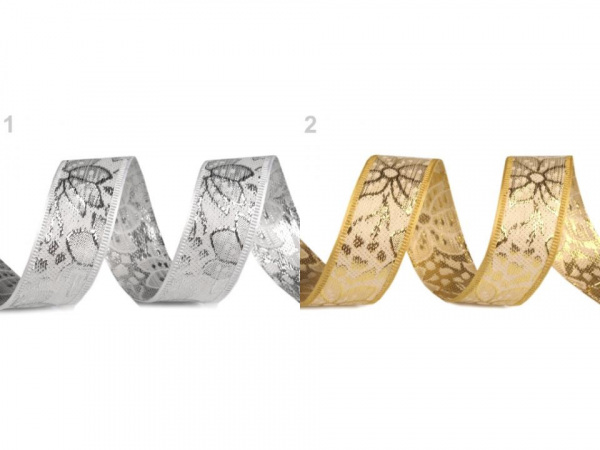 Stuha s lurexem šíře 25 mm