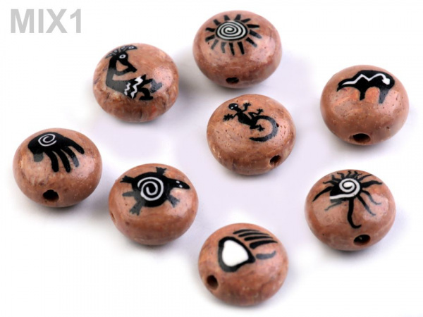 Fimo korálek se vzorem etno Ø12 mm