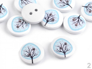 Dřevěný dekorační knoflík strom