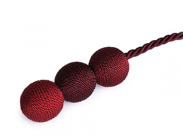 Dekorační úvaz / šňůra na závěsy - bambule
