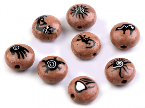 Fimo korálek se vzorem etno Ø12 mm