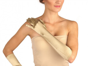 Dlouhé společenské rukavice saténové