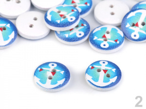 Dřevěný dekorační knoflík námořnický