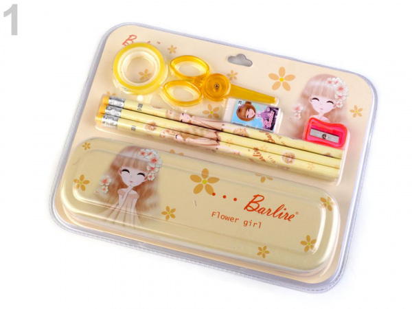 Dívčí kovový penál s výbavou