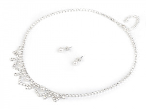 Svatební štrasová souprava s perlami - jablonecká bižuterie