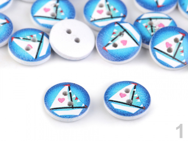 Dřevěný dekorační knoflík námořnický