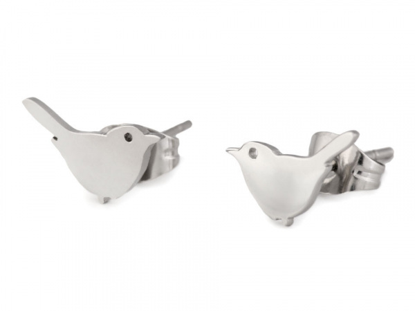 Náušnice ptáček z nerezové oceli