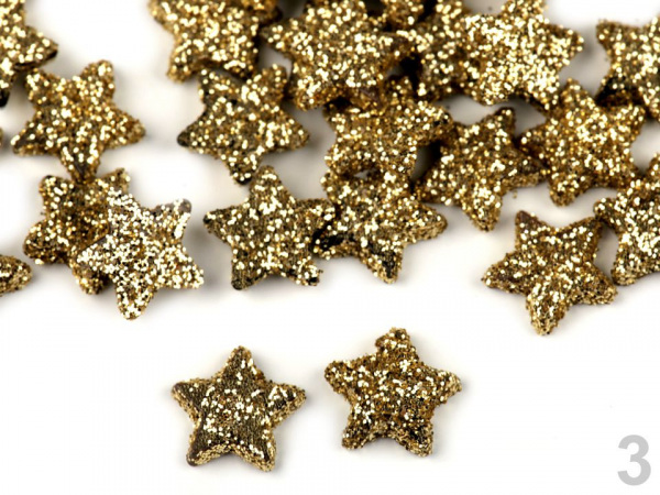 Vánoční hvězdičky s glitry Ø11 mm