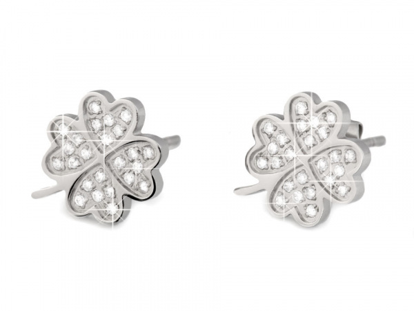 Náušnice čtyřlístek z nerezové oceli