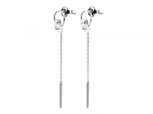 Náušnice z nerezové oceli s broušenými kamínky