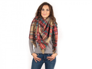 Velký teplý šátek / pléd 145x145 cm