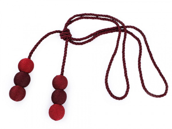 Dekorační úvaz / šňůra na závěsy - bambule