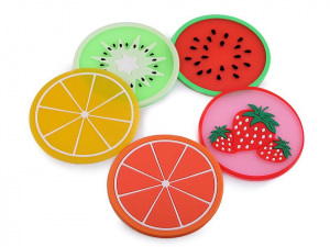 Silikonová podložka citrón, pomeranč, meloun, kiwi, jahoda Ø9 cm