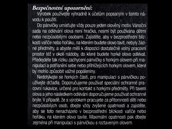 Sada vánoční lití olova