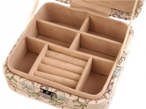 Malá šperkovnice s potiskem 6x14x14 cm