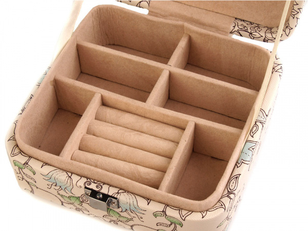 Malá šperkovnice s potiskem 6x14x14 cm