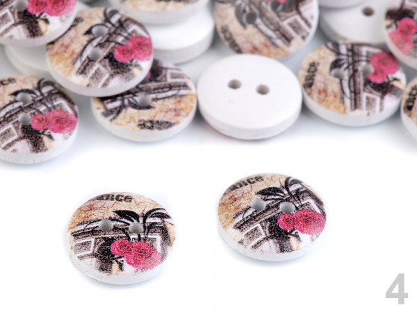 Dřevěný dekorační knoflík Paříž