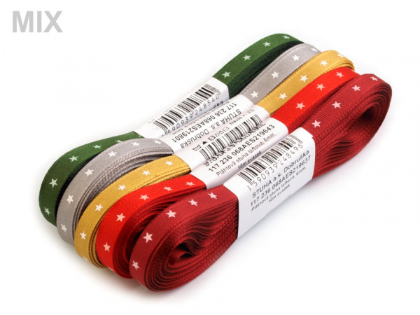 Stuha hvězdičky šíře 6 mm