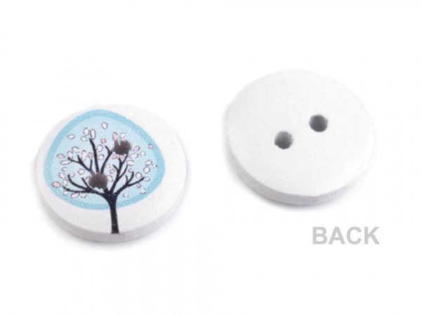 Dřevěný dekorační knoflík strom