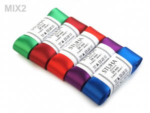 Atlasová stuha oboulící svazky po 5 m šíře 24 mm