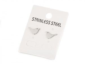Náušnice ptáček z nerezové oceli
