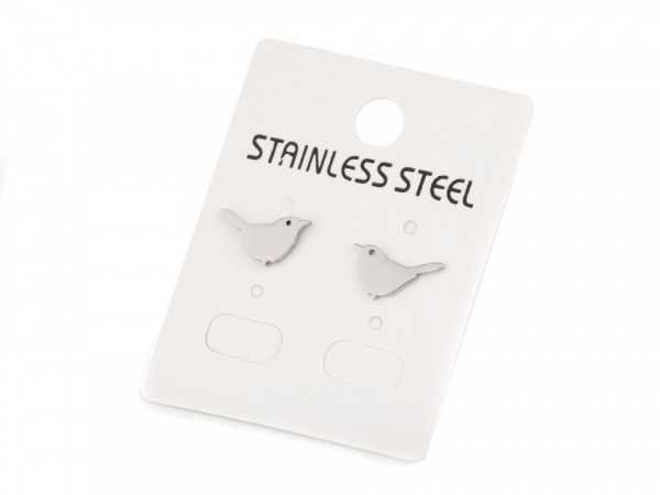 Náušnice ptáček z nerezové oceli