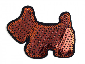 Nažehlovačka s flitry pes