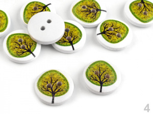 Dřevěný dekorační knoflík strom
