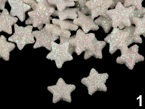 Vánoční hvězdičky s glitry Ø11 mm