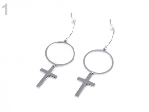 Náušnice z nerezové oceli křížek