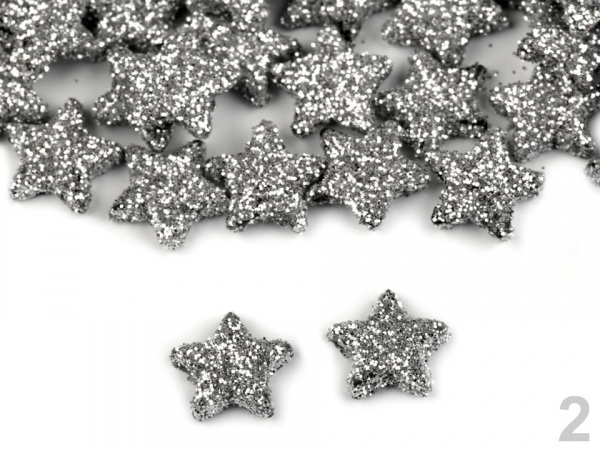 Vánoční hvězdičky s glitry Ø11 mm