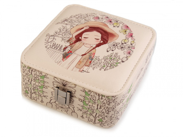 Malá šperkovnice s potiskem 6x14x14 cm