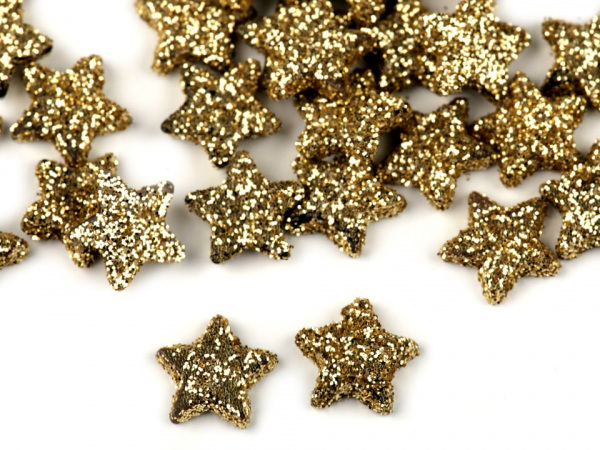 Vánoční hvězdičky s glitry Ø11 mm