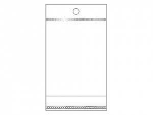 PP sáček s lepicí klopou a závěsem 6x10,5 cm