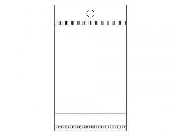 PP sáček s lepicí klopou a závěsem 6x10,5 cm