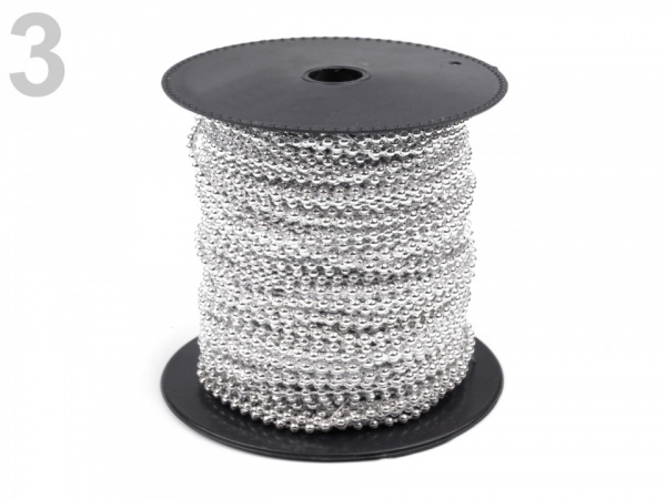 Perlový vánoční řetěz Ø3 mm