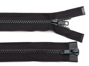 Zip kostěný No 5 dělitelný 2 jezdce / dvoucestný 85 cm bundový