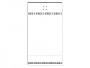 PP sáček s lepicí klopou a závěsem 5x9 cm
