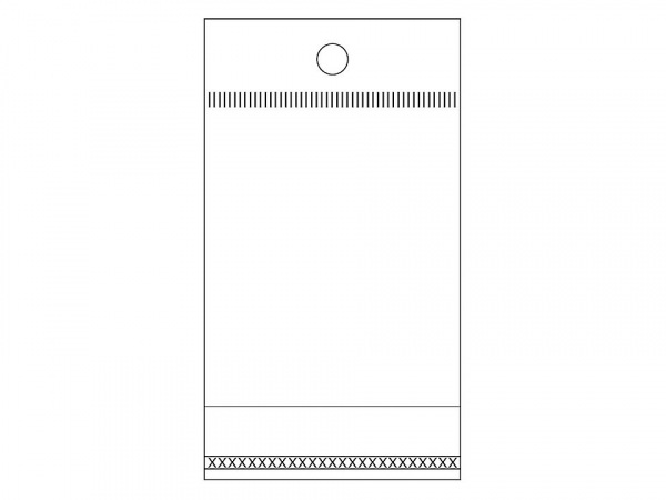 PP sáček s lepicí klopou a závěsem 5x9 cm