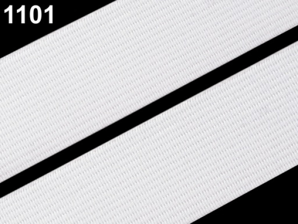 Pruženka hladká šíře 20mm tkaná bílá ČESKÝ VÝROBEK