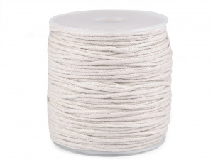 Oděvní šňůra / bavlněná příze / knot Ø2 mm splétaná