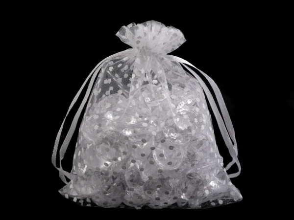 Dárkový pytlík 11x14 cm organza s puntíky