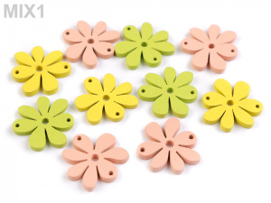 Dřevěný květ 20x25 mm