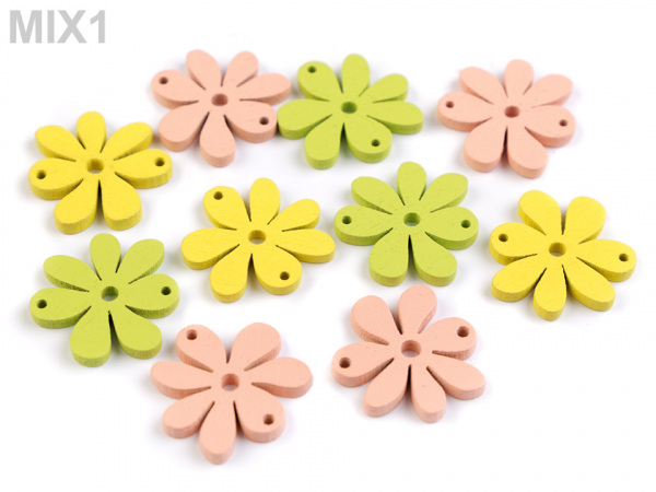 Dřevěný květ 20x25 mm