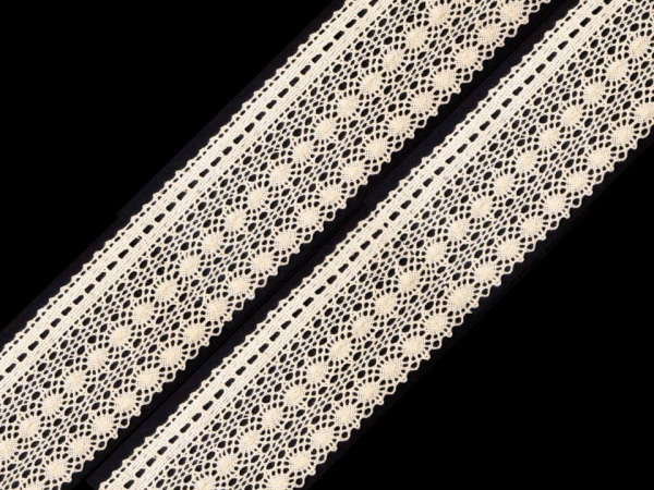 Bavlněná krajka šíře 50 mm paličkovaná