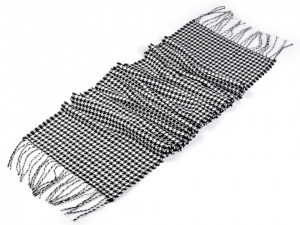 Šála kohoutí stopa s třásněmi